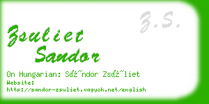 zsuliet sandor business card